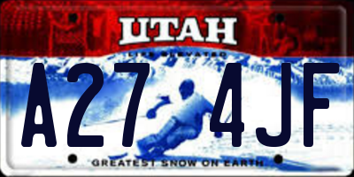 UT license plate A274JF