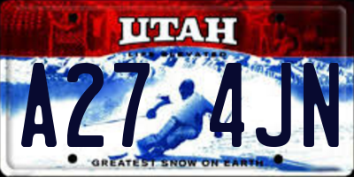 UT license plate A274JN