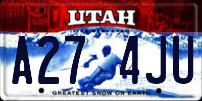 UT license plate A274JU