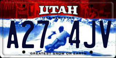 UT license plate A274JV