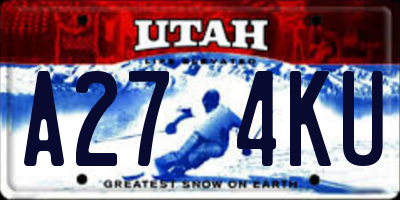 UT license plate A274KU