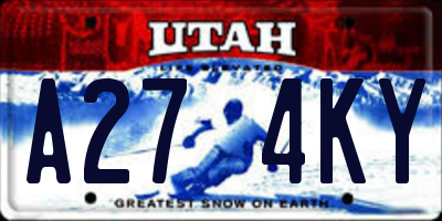UT license plate A274KY