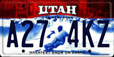 UT license plate A274KZ