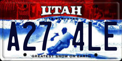 UT license plate A274LE
