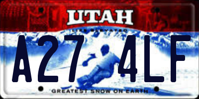 UT license plate A274LF
