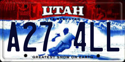 UT license plate A274LL