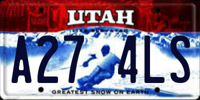 UT license plate A274LS