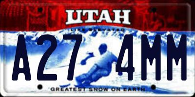 UT license plate A274MM