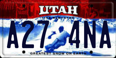 UT license plate A274NA