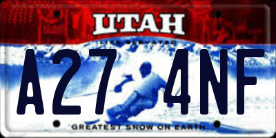 UT license plate A274NF