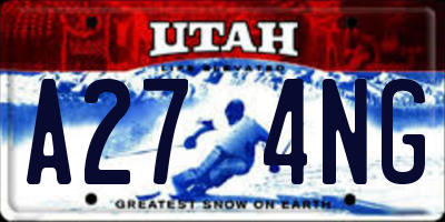 UT license plate A274NG