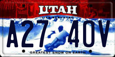 UT license plate A274OV
