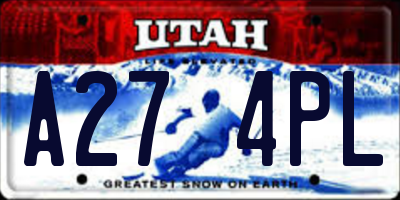 UT license plate A274PL