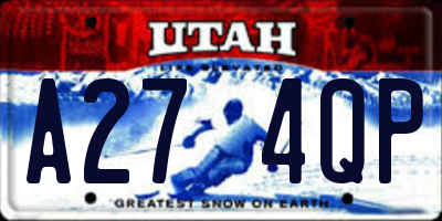 UT license plate A274QP