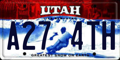 UT license plate A274TH