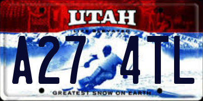 UT license plate A274TL