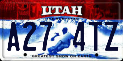 UT license plate A274TZ