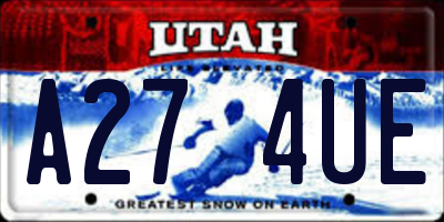 UT license plate A274UE