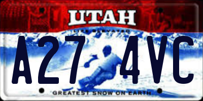 UT license plate A274VC