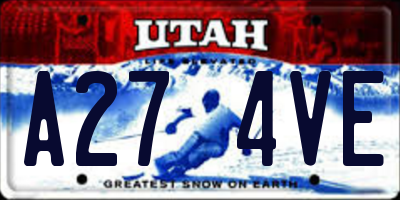 UT license plate A274VE