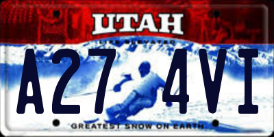 UT license plate A274VI