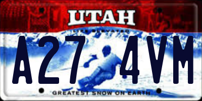 UT license plate A274VM