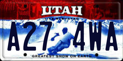 UT license plate A274WA
