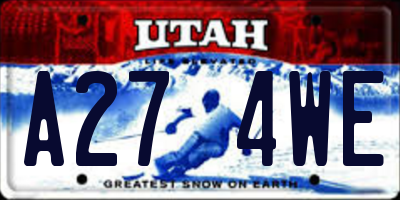UT license plate A274WE