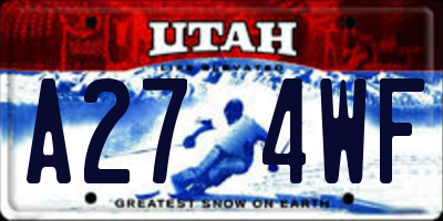 UT license plate A274WF