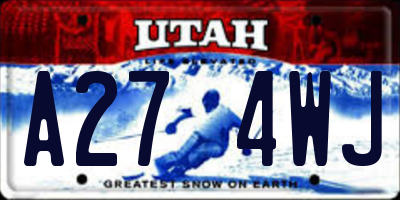 UT license plate A274WJ
