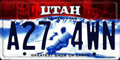 UT license plate A274WN
