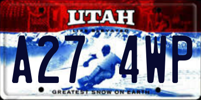 UT license plate A274WP
