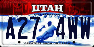 UT license plate A274WW