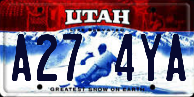 UT license plate A274YA