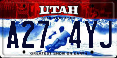 UT license plate A274YJ