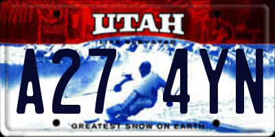 UT license plate A274YN