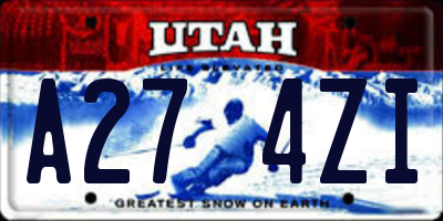 UT license plate A274ZI