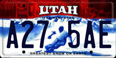 UT license plate A275AE