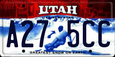 UT license plate A275CC