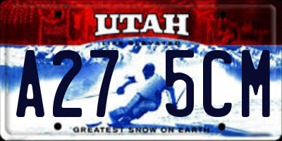 UT license plate A275CM