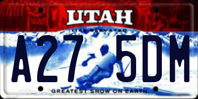 UT license plate A275DM