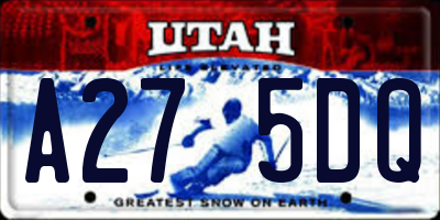 UT license plate A275DQ