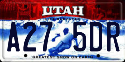 UT license plate A275DR