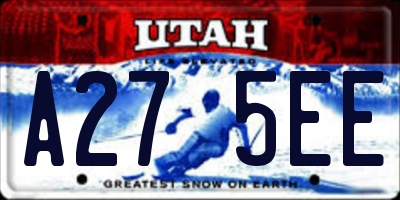 UT license plate A275EE