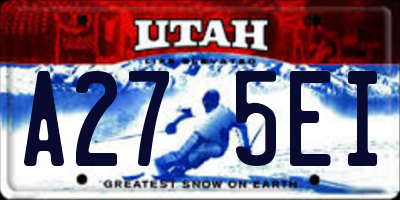 UT license plate A275EI