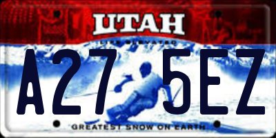 UT license plate A275EZ