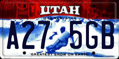 UT license plate A275GB