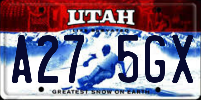 UT license plate A275GX