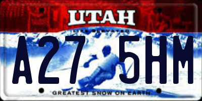 UT license plate A275HM
