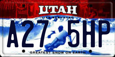 UT license plate A275HP